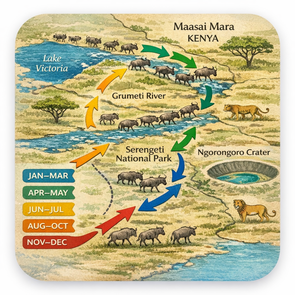 serengeti wildebeest migration safari